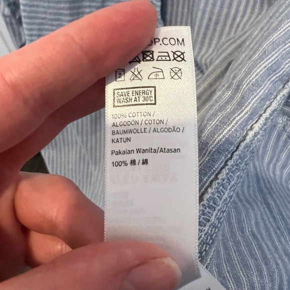 Topshop denim striped shacket. US 6 - Picture 4 of 4